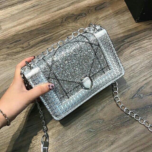 Túi Hộp nhũ kim sa size 22cm DC116