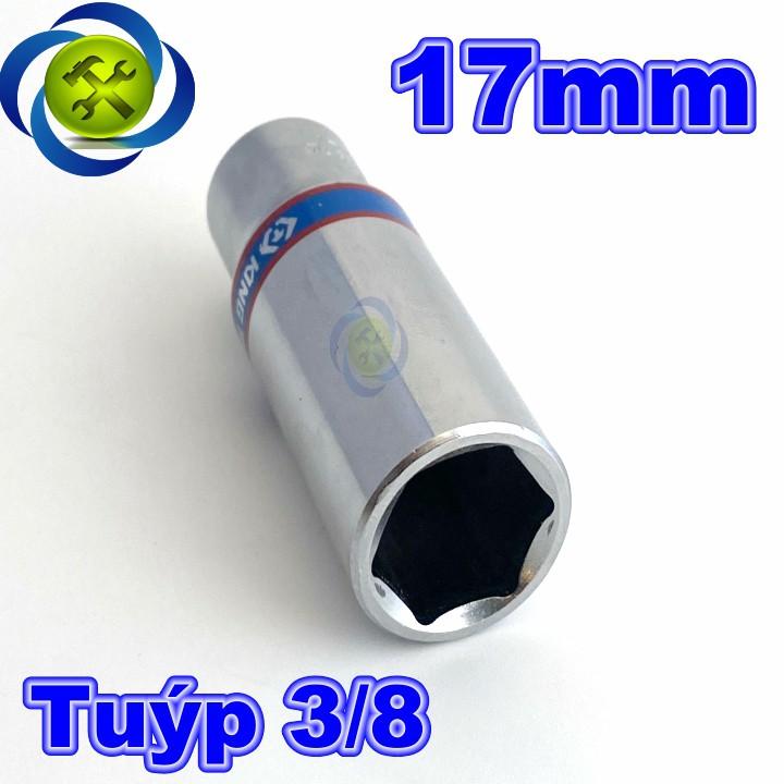 Tuýp 3/8 inch 17mm 6 cạnh màu trắng loại dài Kingtony 323517M