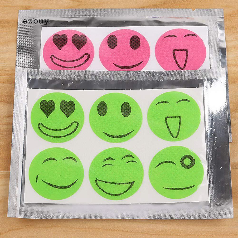 【EY】50 Packs Smiling Face Anti Mosquito Sticker Bugs Repellent Decal for Kids Adults