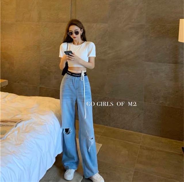 Áo croptop cột dây eo tay ngắn