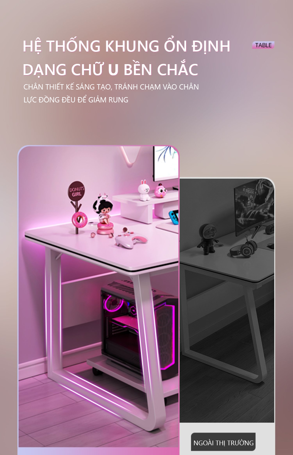 Bàn làm việc phong cách gaming mạnh mẽ thương hiệu IGA GM95