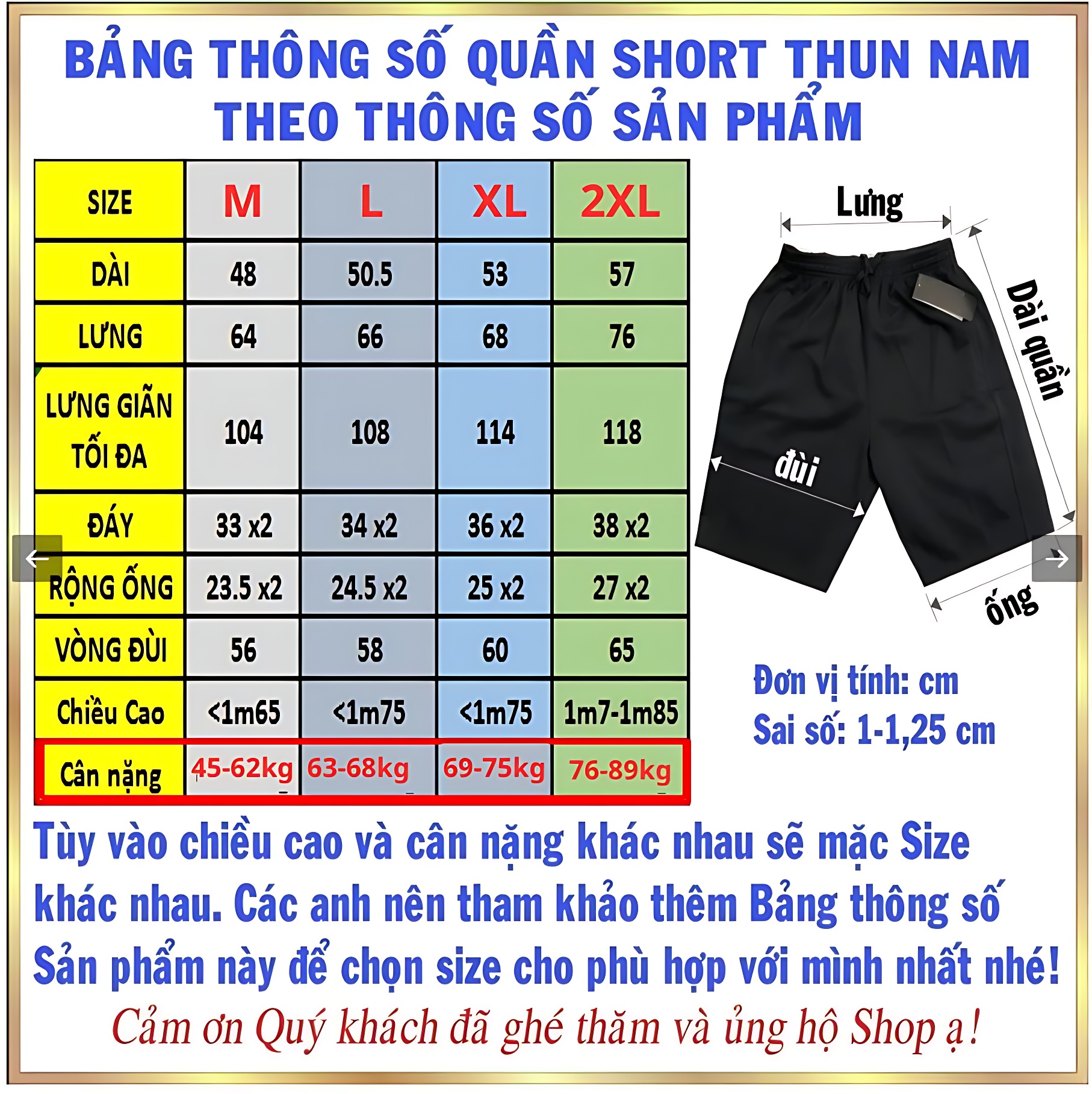 Quần Đùi Nam 3 SỌC từ 50kg- 89kg - Quần Short nam vải thun 3 sọc thể thao mặc nhà