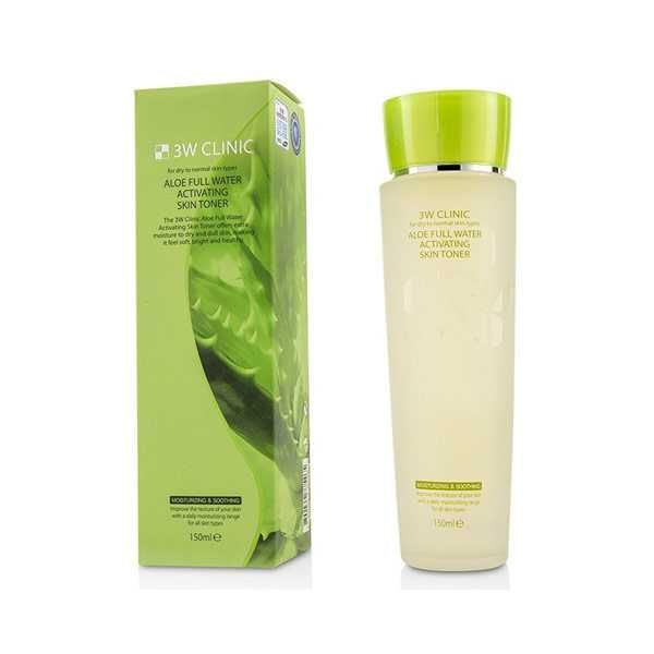 Nước hoa hồng dưỡng trắng da cấp nước tinh chất Lô Hội 3W Clinic Aloe Full Water Activating Skin Toner 150ml