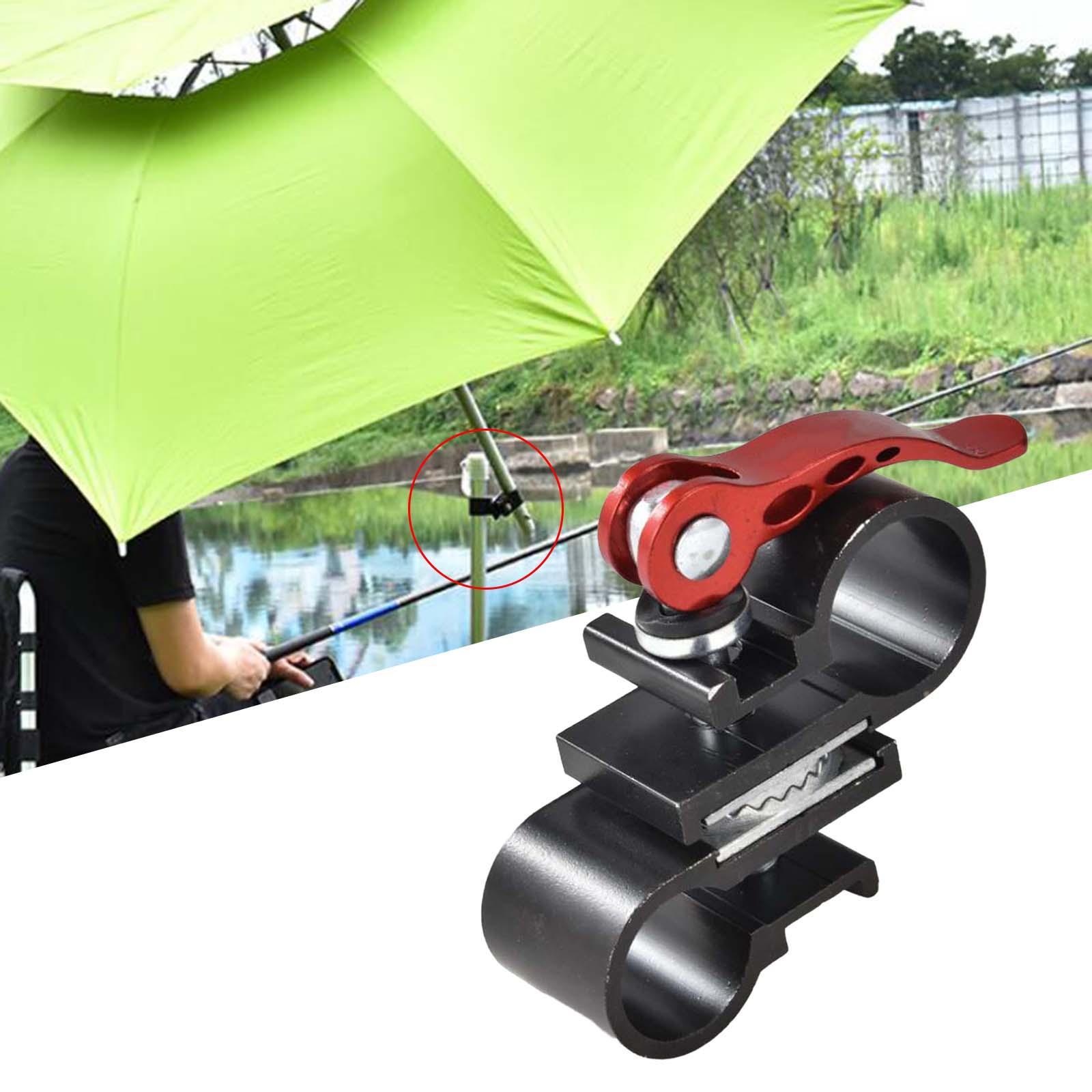 Umbrella Stand Universal Aluminum Alloy Fishing Chair Umbrella Holder Clamp, Adjustable Chair Umbrella Mount Clip Fixed Beach Bracket