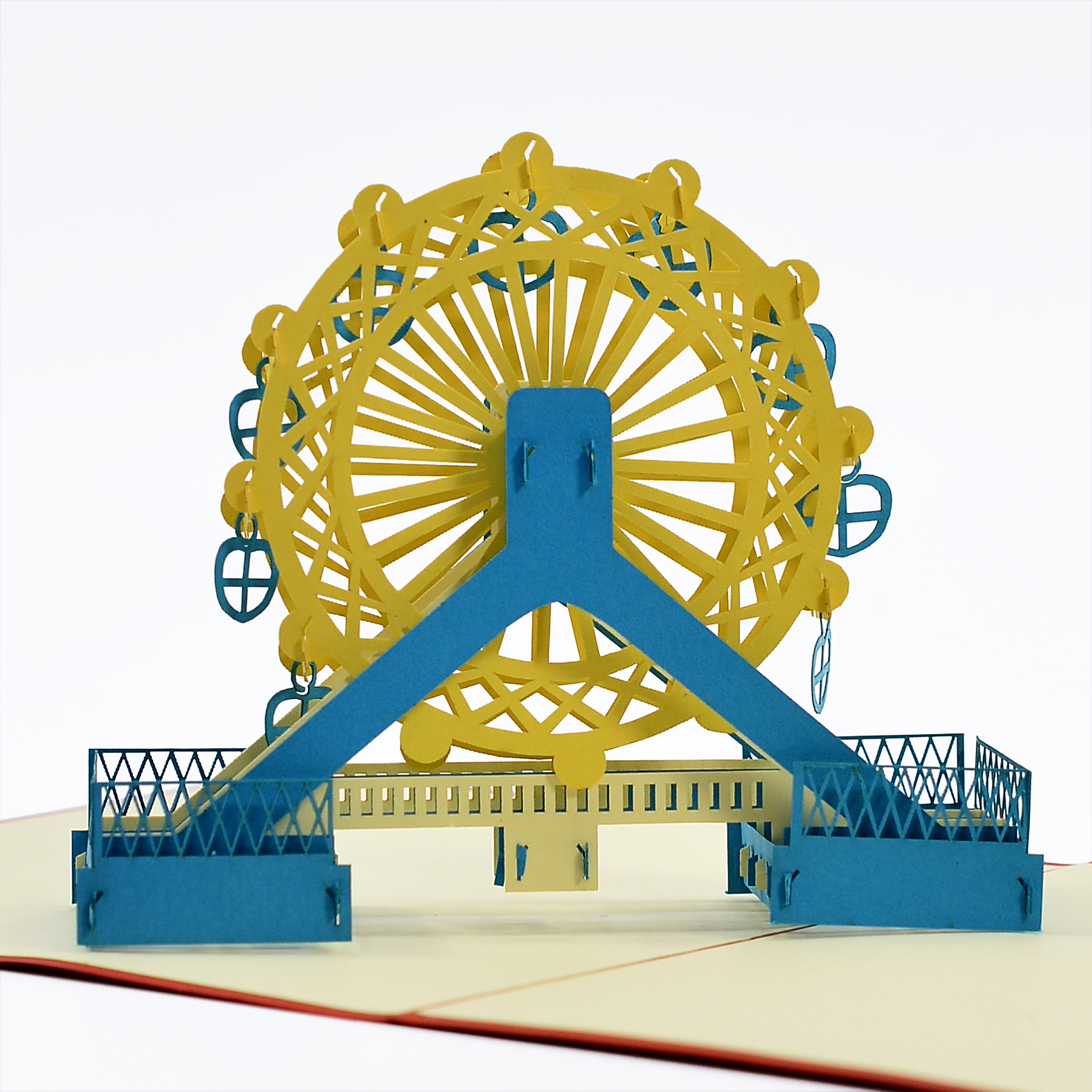 Thiệp nổi 3D vòng quay mặt trời, 3D pop-up card - phù hợp làm quà tặng các dịp lễ, sinh nhật, size 15x15cm FB047