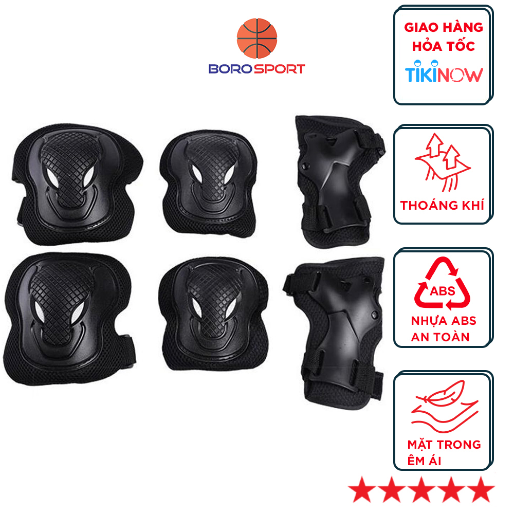Bộ giáp bảo hộ tay chân dùng trượt patin , bảo hộ xe đạp , trượt ván gồm 3 món, bảo hộ tay, gối và khuỷu tay chuyên nghiệp thích hợp cân nặng từ 10 - 90 kg