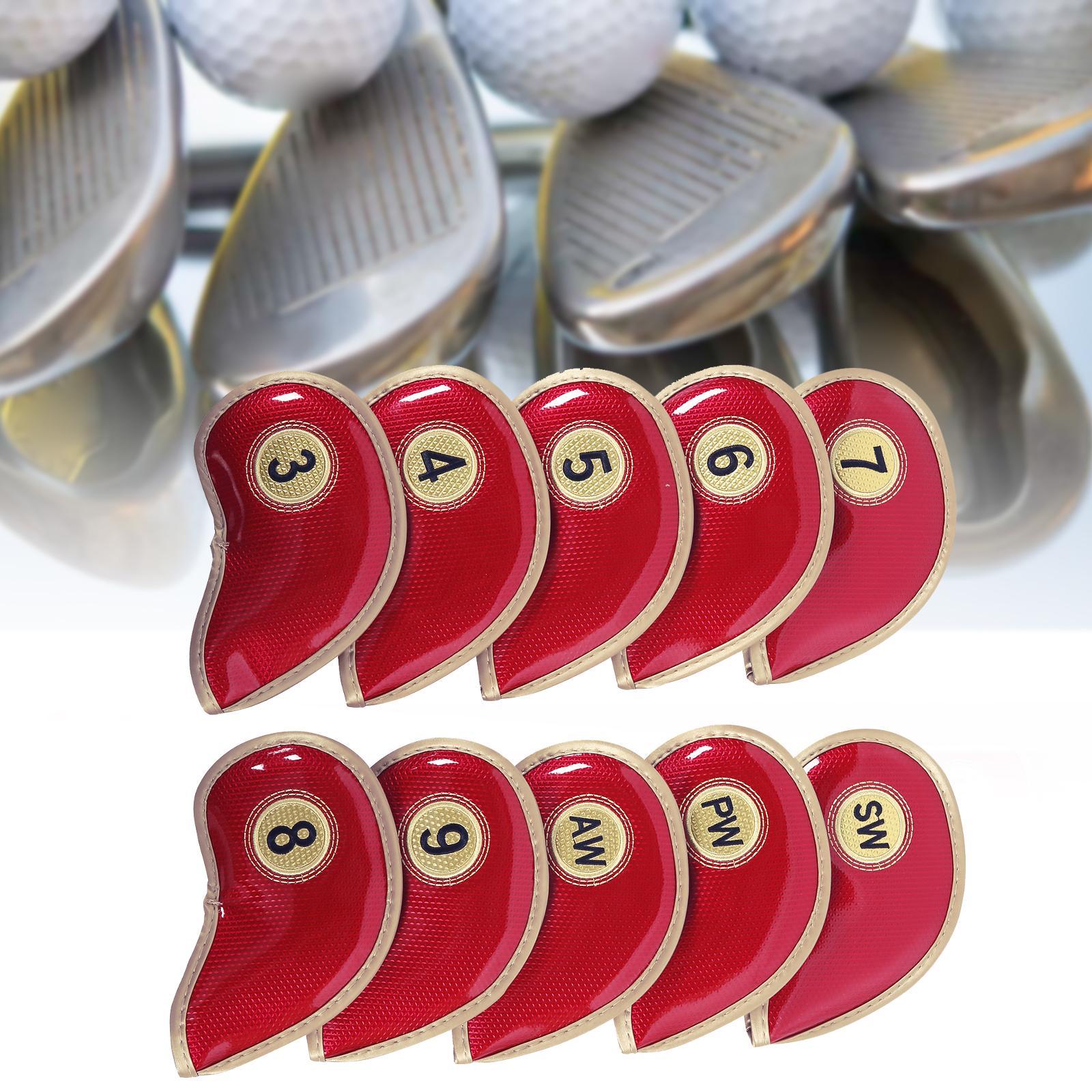 10Pcs Golf Iron Covers Set Golf Wedges Headcovers Sleeves Golf Training