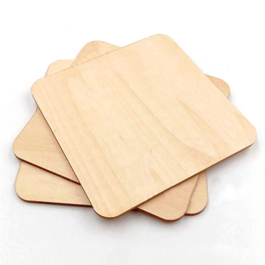 Set of 100 Square Blank Wooden Pieces Cutouts DIY Craft Supplies 1.6inch
