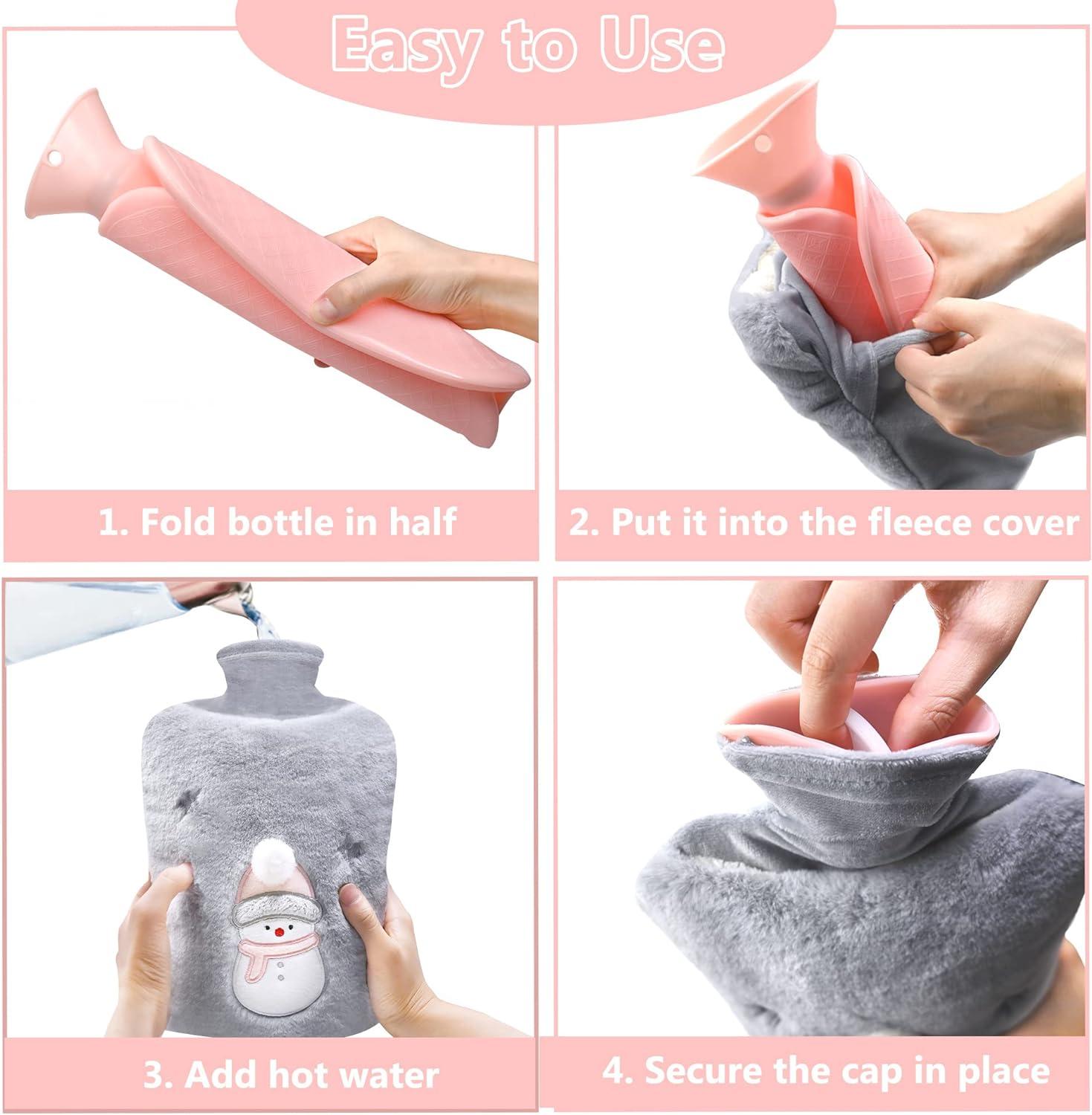 Nước nóng Chai nước nóng với nắp, chai nước nóng sang trọng 2000ml với túi tay, chai nước nóng lớn với nắp mềm và mềm cho tay, chân, cổ, vai