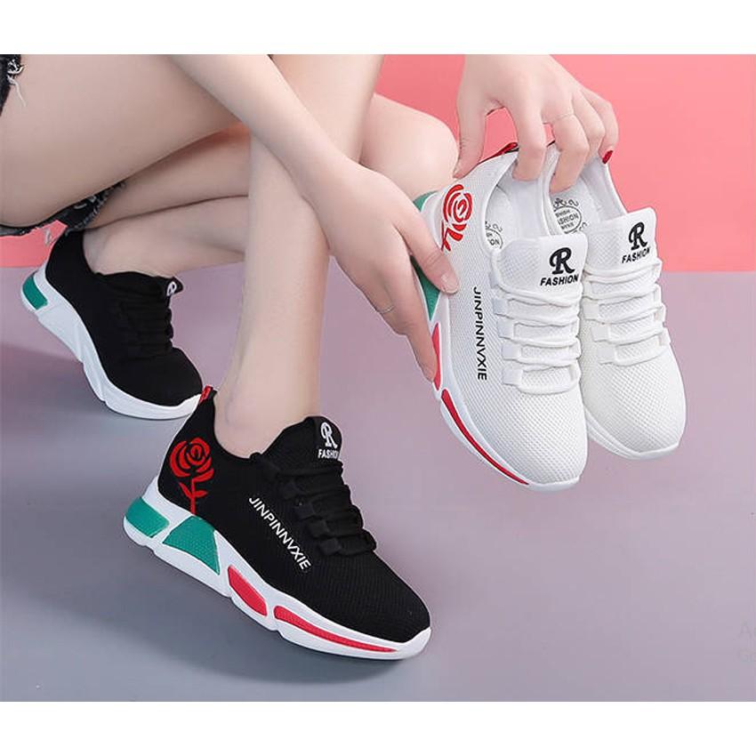 Giày Sneaker nữ hoa hồng TNX 19