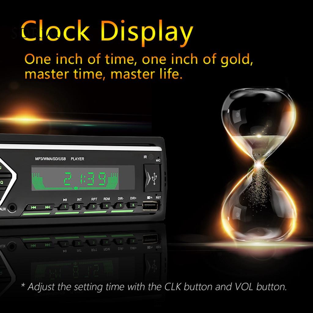*QCDZ* 505 12V Universal Colorful Lights Car MP3 Player Powerful Bluetooth AUX U Disk TF MP3 Radio Player for Auto Center Control Modification