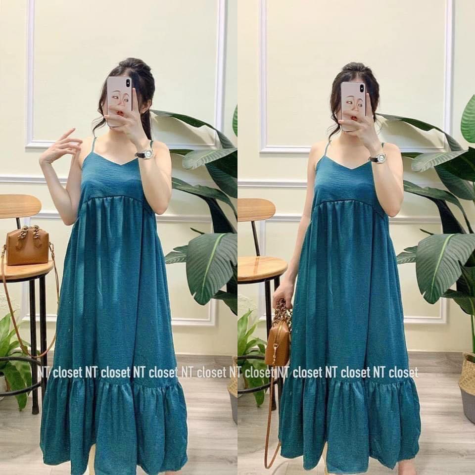 Đầm bầu hay dây Váy bầu sexy mặc nhà MAMA DRESS đi du lịch đi biển mùa hè mát lạnh dáng suông rộng cho cả mom k bầu V62