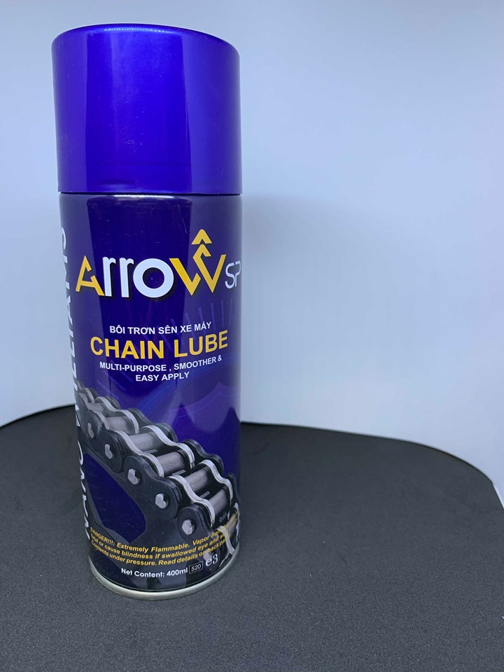 Chai xịt sên , bôi trơn sên xe máy ARROWsp Chain Lube 400ml .