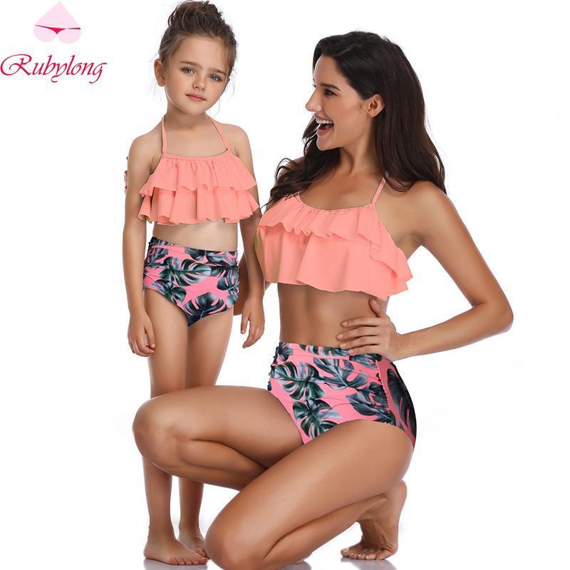 Phù hợp với Họ Đồ Tắm Mẹ Bơi Bikini Đồ Bơi Cho Mẹ và Con Gái Đồ Bơi Nữ Trẻ Em Kid Cho Bé Bãi Biển Đồ Bơi