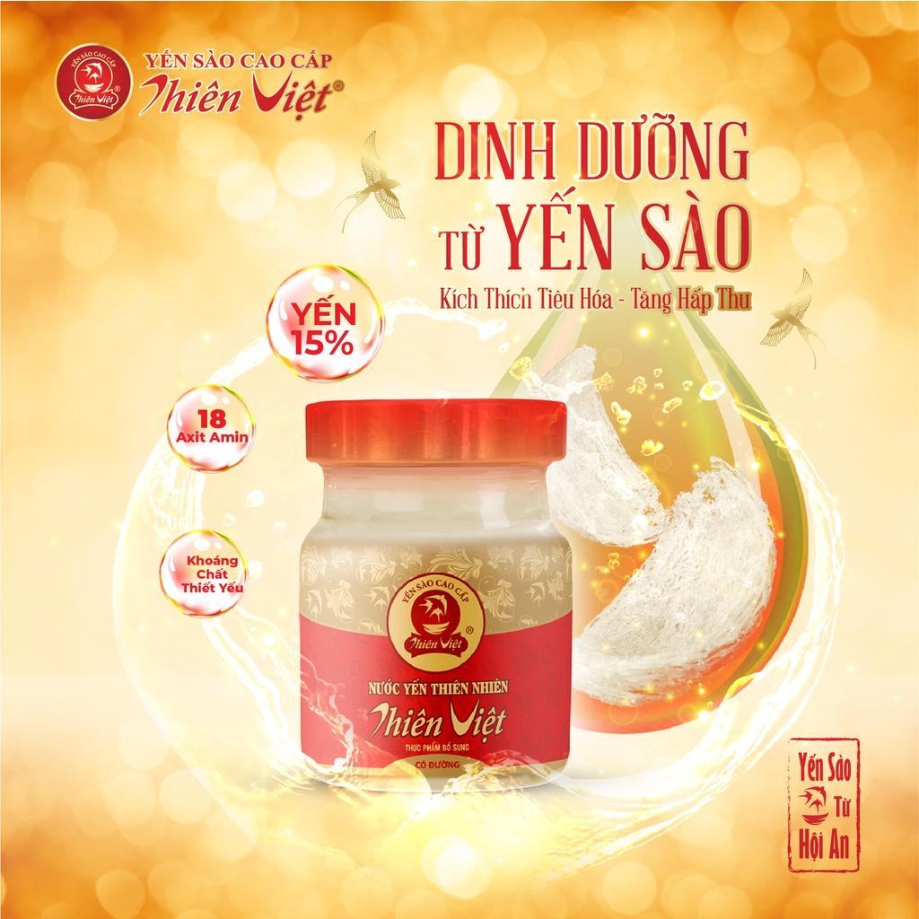 Nước Yến Sào Thiên Việt 15% yến tổ (Lốc 6 hũ x 70ml) có đường