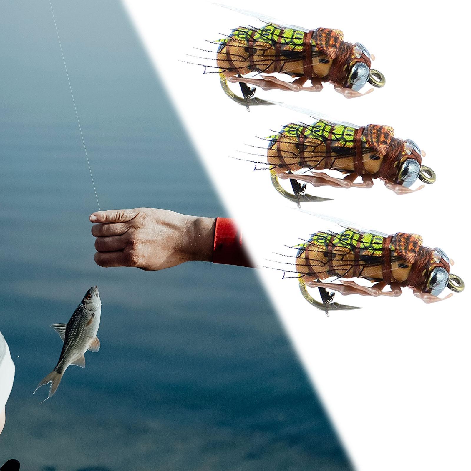 Fly Fishing Flies with Hooks Artificial Baits High Simulation Fishing Baits Accessory Fly Fishing Lures for Sunfish Bass Perch Fishing Gear
