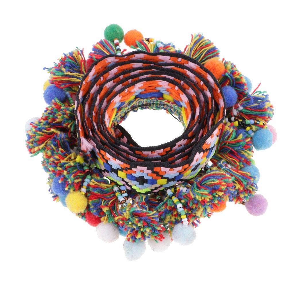 5-24pack 1 Yard Colorful Pom Pom Beads Fringe Tassels Braid Jacquard Ribbon Trim