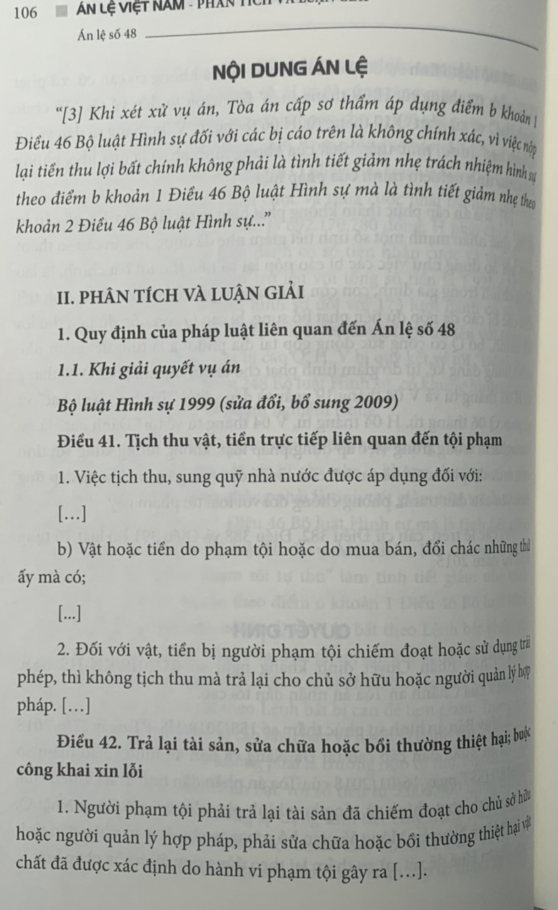 Án lệ Việt Nam - Phân tích và luận giải (Tập 2: từ án lệ 44 đến án lệ 70)