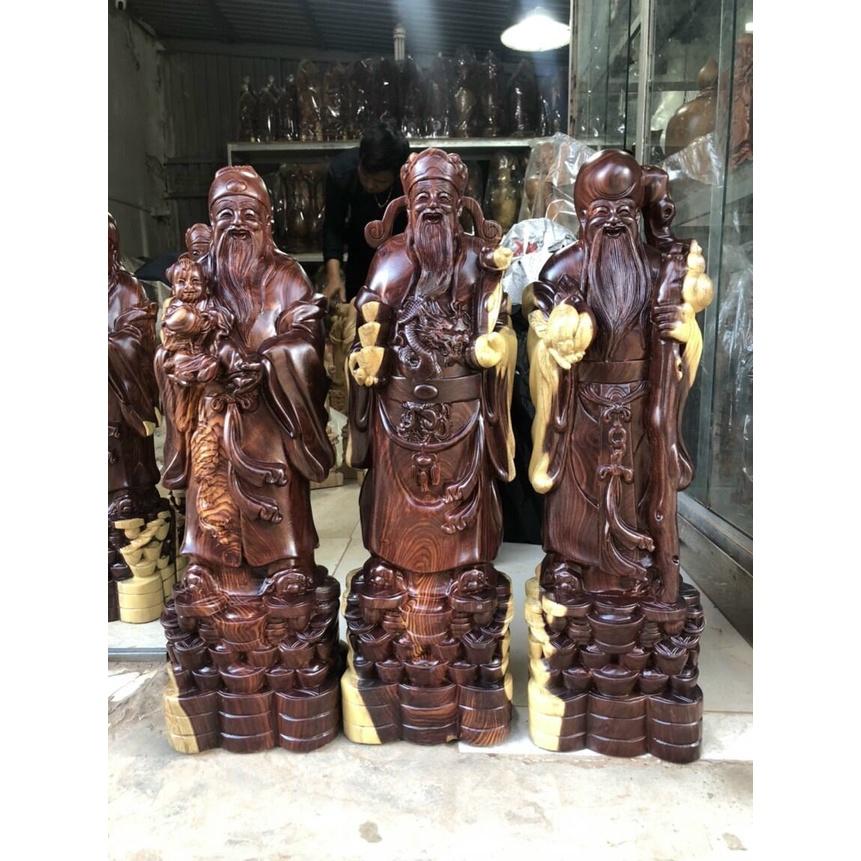 Bộ tượng phật tam đa phòng khách bằng gỗ cẩm kt cao 60×18×15cm