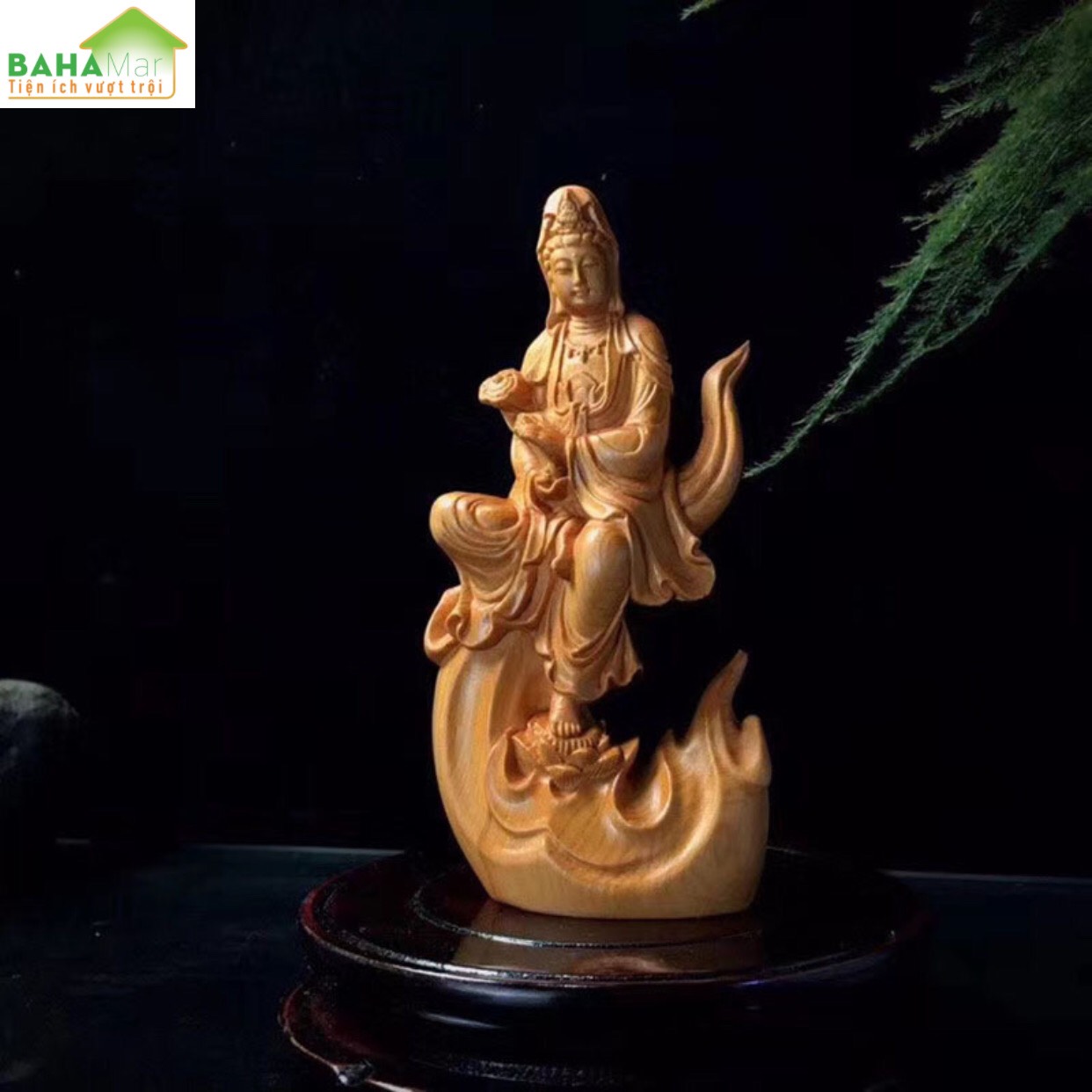 TƯỢNG ĐIÊU KHẮC GỖ - PHẬT BÀ QUAN ÂM "BAHAMAR" Chất liệu gỗ chắc chắn, chất lượng cao và bảo vệ môi trường, tay nghề tinh tế và chất lượng cao.