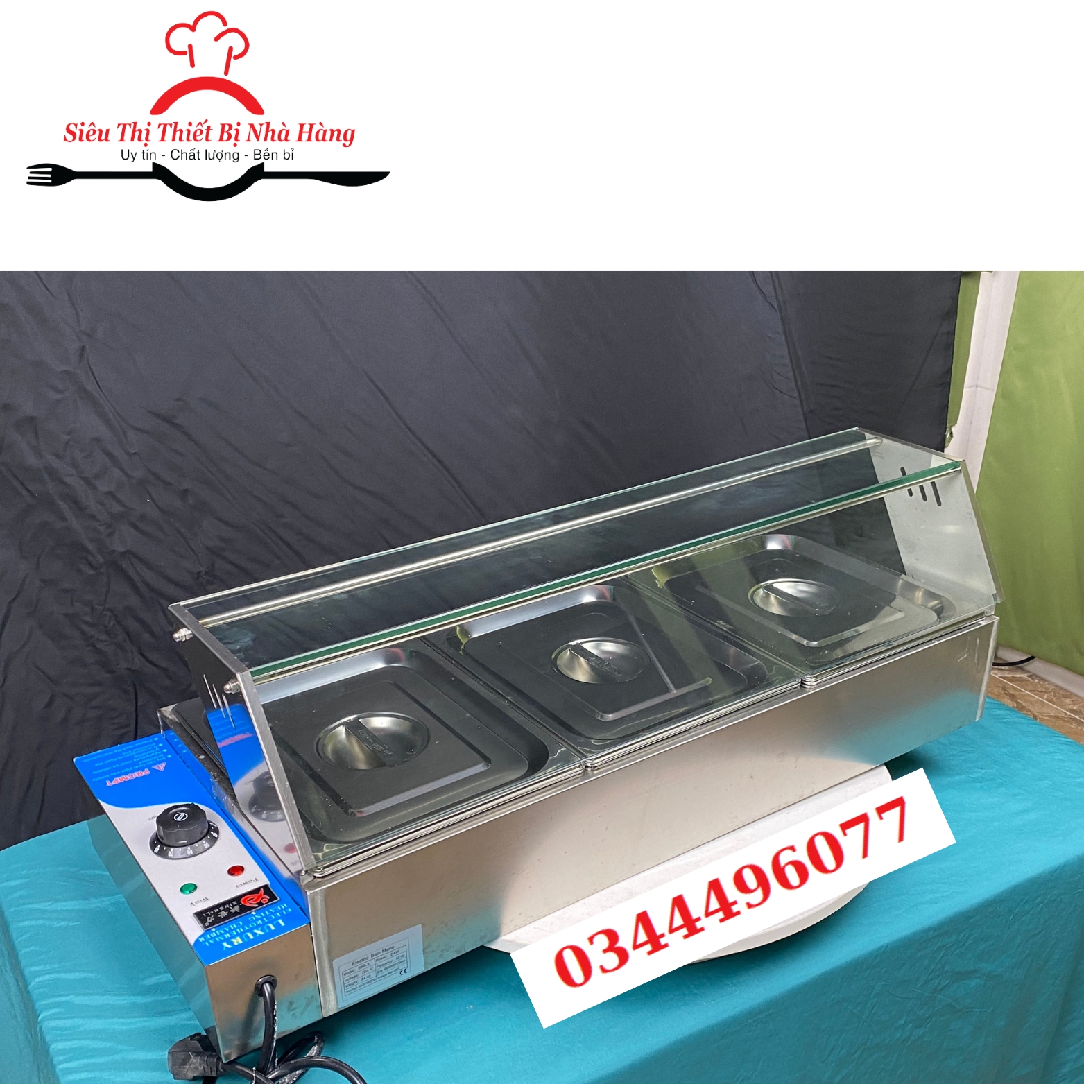 Tủ giữ nóng đồ ăn-tủ giữ nóng bằng hơi nước-tủ hâm cách thủy 3 khay