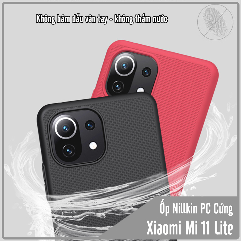 Ốp lưng cho Xiaomi Mi 11 Lite Frosted Shield nhựa PC cứng Nillkin , Vân nhám , chống vân tay - Hàng Nhập Khẩu