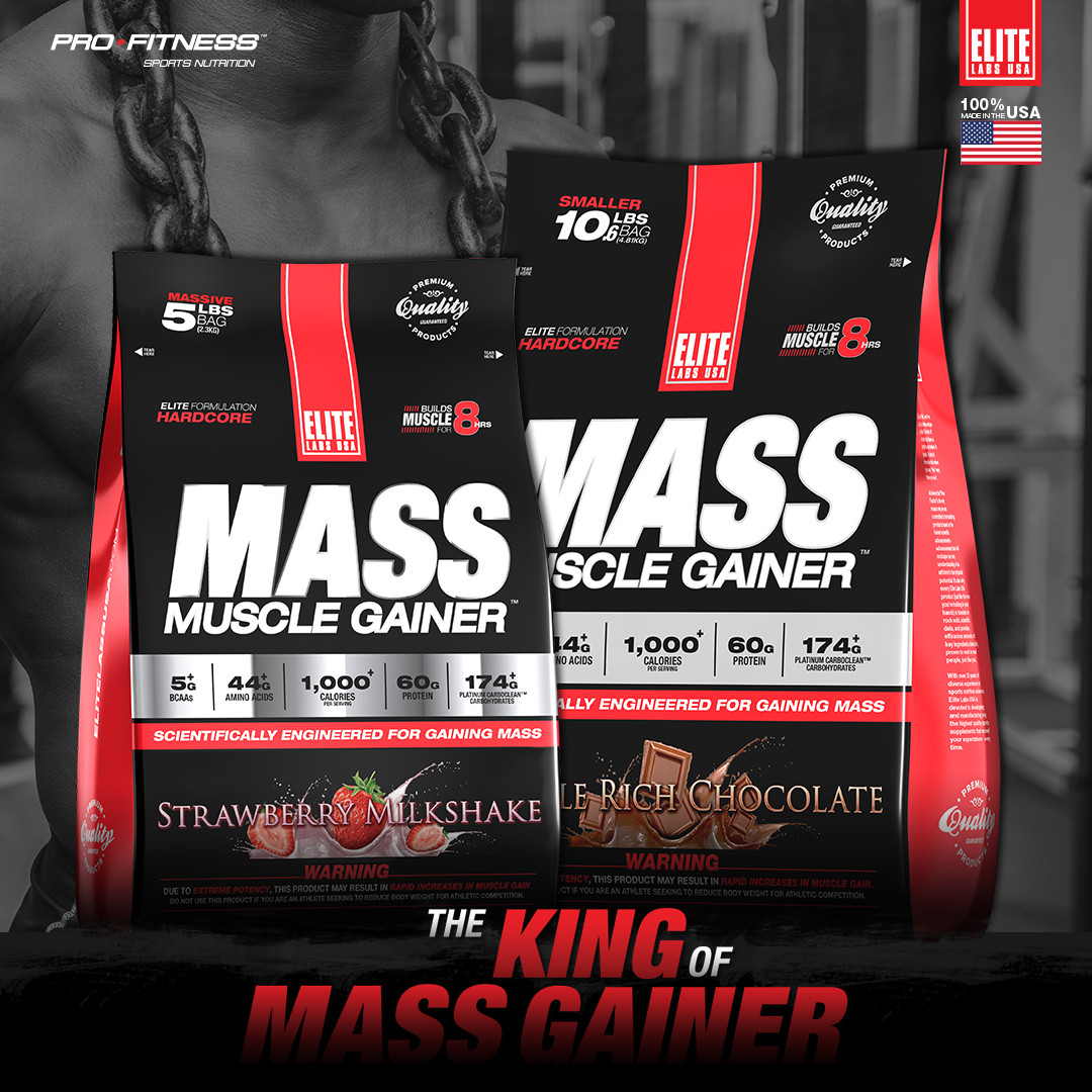 Sữa Uống Tăng Cơ Tăng Cân Vị Vani EL932 Elite Labs Mass Muscle Gainer Vanilla EL932