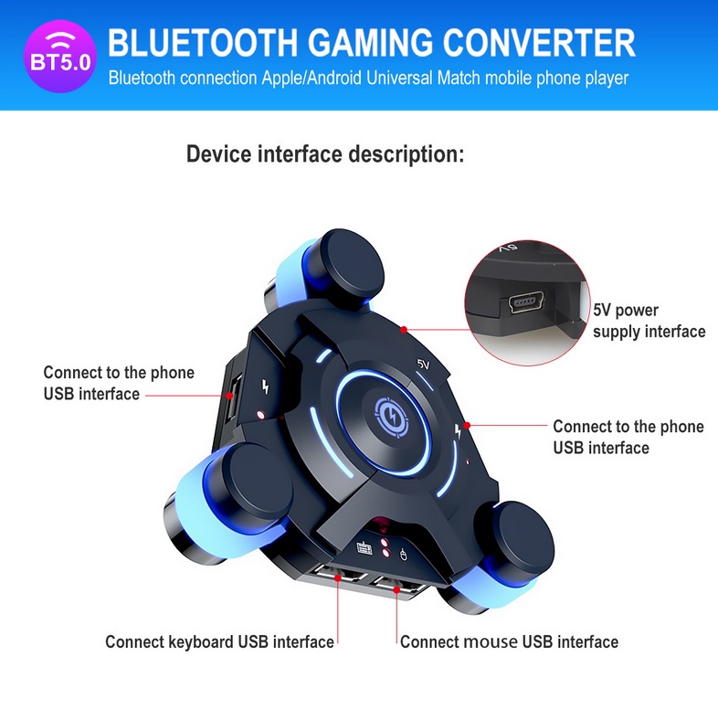 USB Gamepad Controller Converter Keyboard And Mouse Adapter