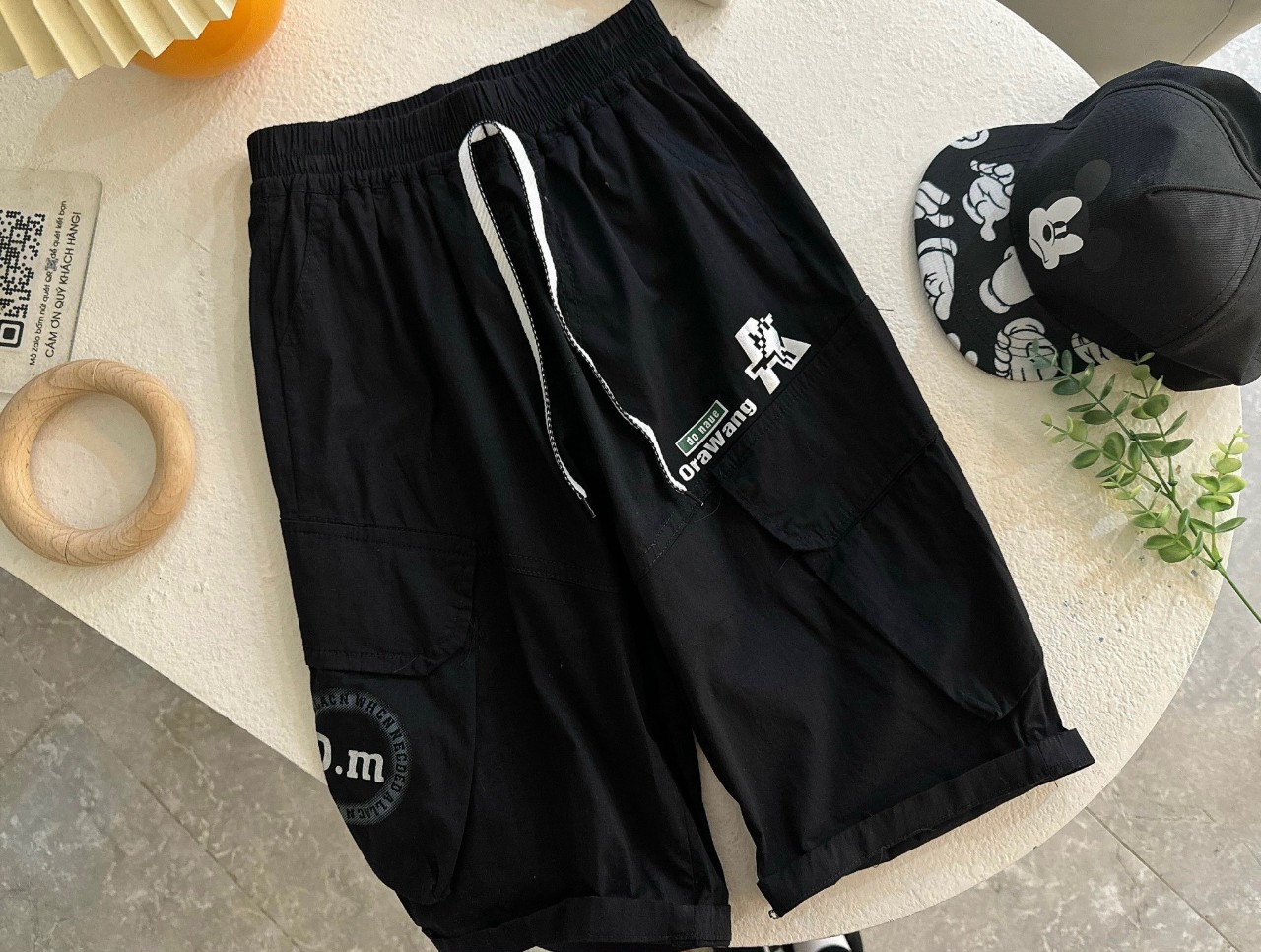 Quần Kaki bé trai dáng lửng size đại 7-14 tuổi túi hộp in chữ A và HG vải mềm kiểu dáng khỏe khắn thời trang