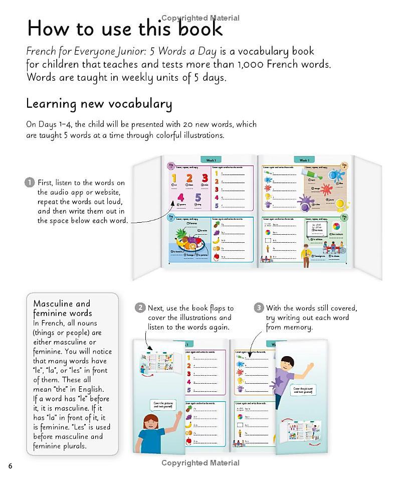 French For Everyone Junior 5 Words A Day: Learn And Practise 1,000 French Words