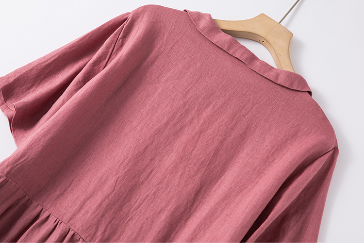 Đầm Linen Nữ Form Suông Cổ Sơ Mi Tay Ngắn Chất Linen Mềm, Trẻ Trung Nhiều Màu Mẫu Mới Mùa Xuân Đũi Việt
