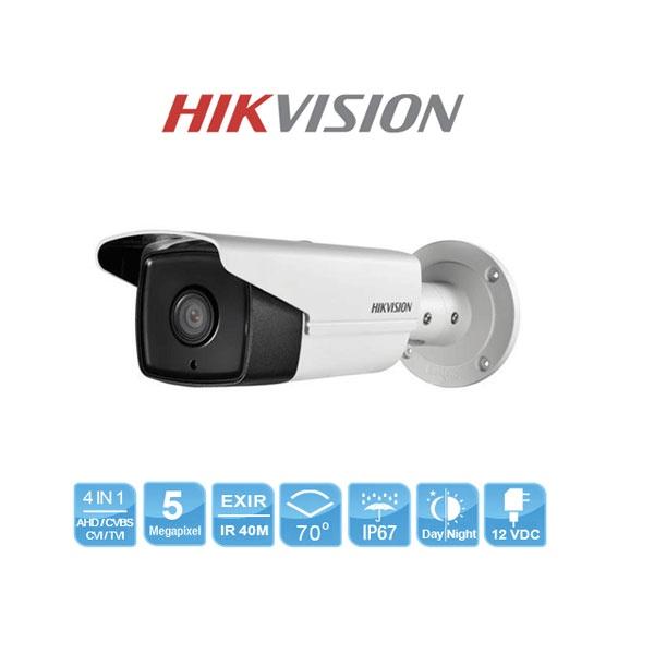 Camera HD-TVI thân trụ (4 in 1) hồng ngoại EXIR 40m độ phân giải 5MP HIKVISION DS-2CE16H0T-IT3F (Hàng chính hãng)