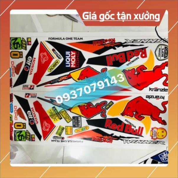 Tem rời winner redbull dán xe trắng