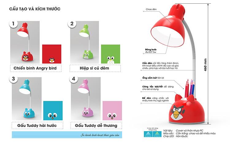 Đèn Bàn Bảo Vệ Thị Lực Rạng Đông Model: RD-RL-27.V2 5W
