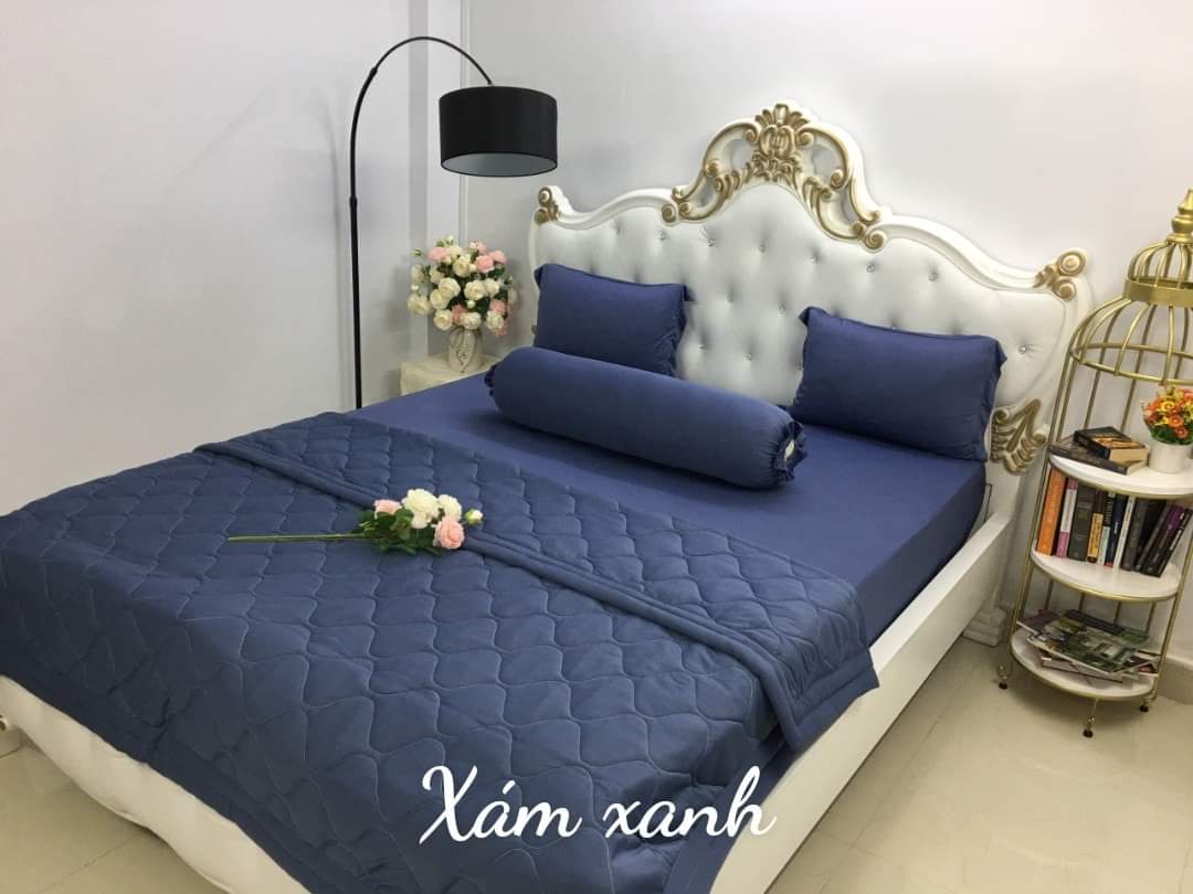 Bộ ga thun lạnh màu trơn 4 món ga thun hàn quốc Kingroom chuyên dra thun lạnh đủ kích thước ga nệm 1m2, 1m6, 1m8