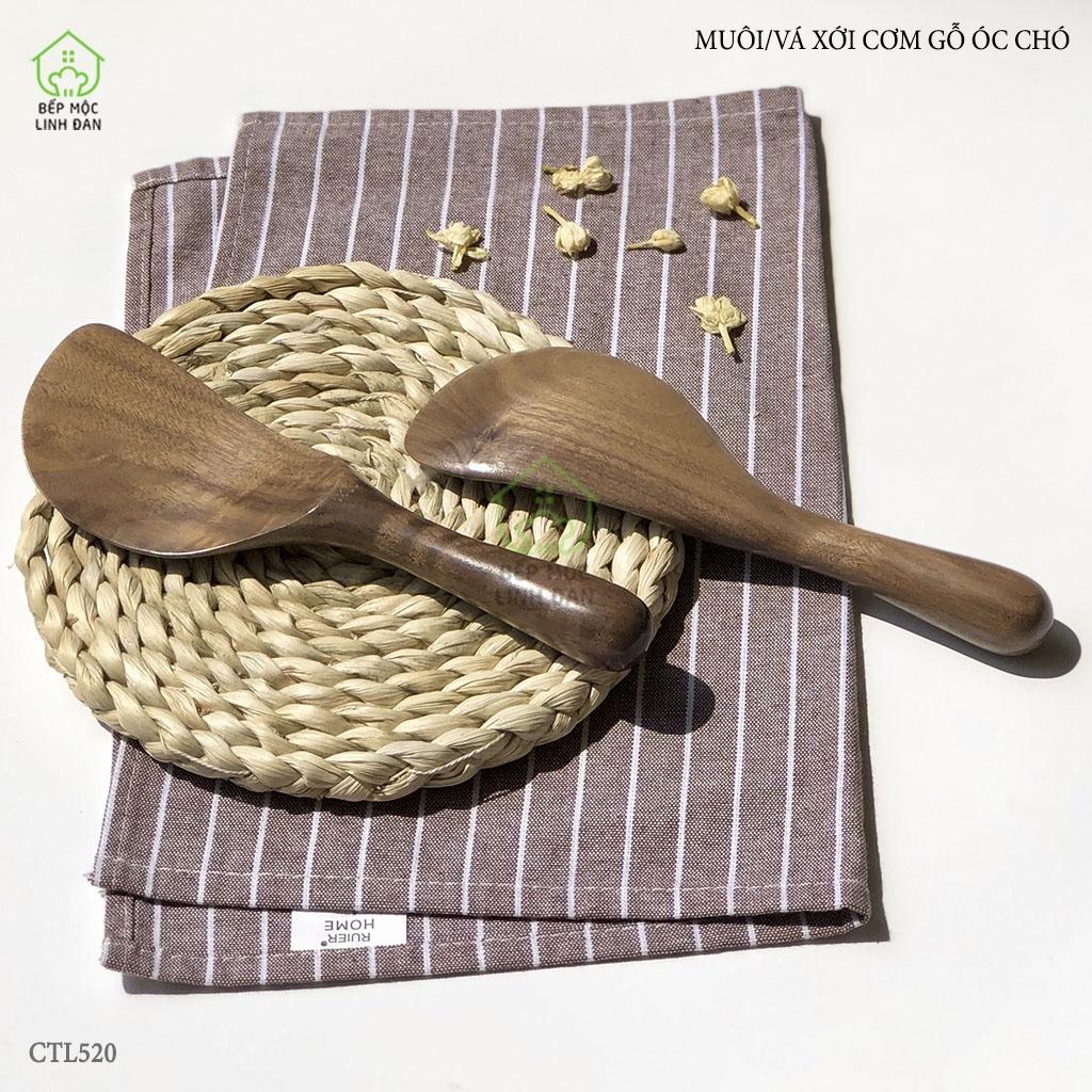 Muôi/vá xới cơm, vét bột, trộn salad_Gỗ óc chó nhập khẩu siêu sạch