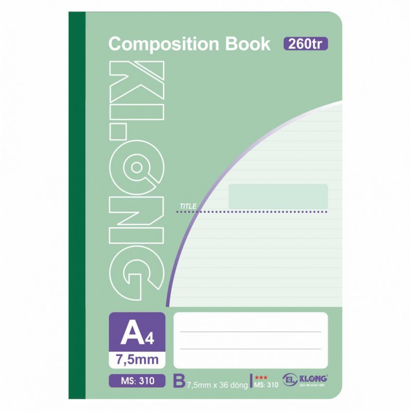 Sổ may dán gáy A4 - 260 trang; Klong 310