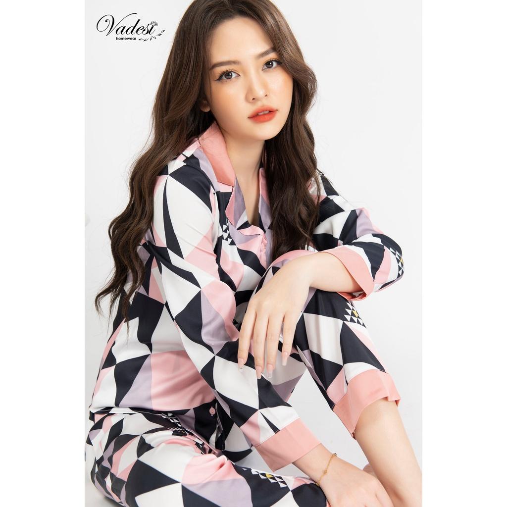 Bộ Đồ Nữ Pijama Dài Tay Lụa Cao Cấp Họa Tiết Đẹp Mềm Mượt Phom Dáng Chuẩn Sang Xịn