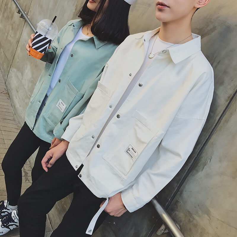 Áo khoác/Áo jacket, cổ bẻ, một hàng cúc, dễ kết hợp, kiểu dáng rộng rãi, một màu TA108