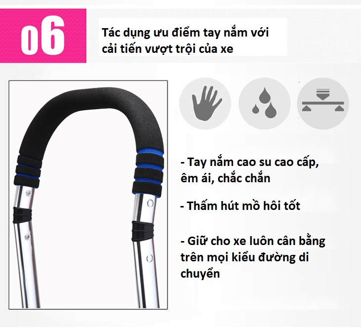 Xe kéo đi chợ 3 bánh leo cầu thang 801 có bánh điều hướng siêu nhẹ cao cấp (tay nắm và bánh màu ngẫu nhiên)