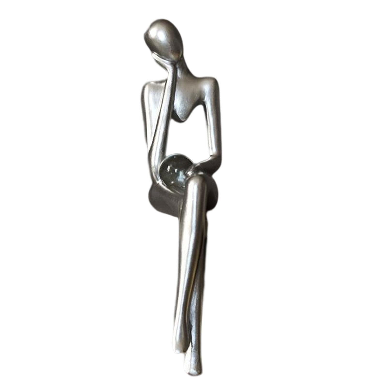Modern Thinker Statue Abstract Art Figurine Sculpture for Bookshelf Desktop
