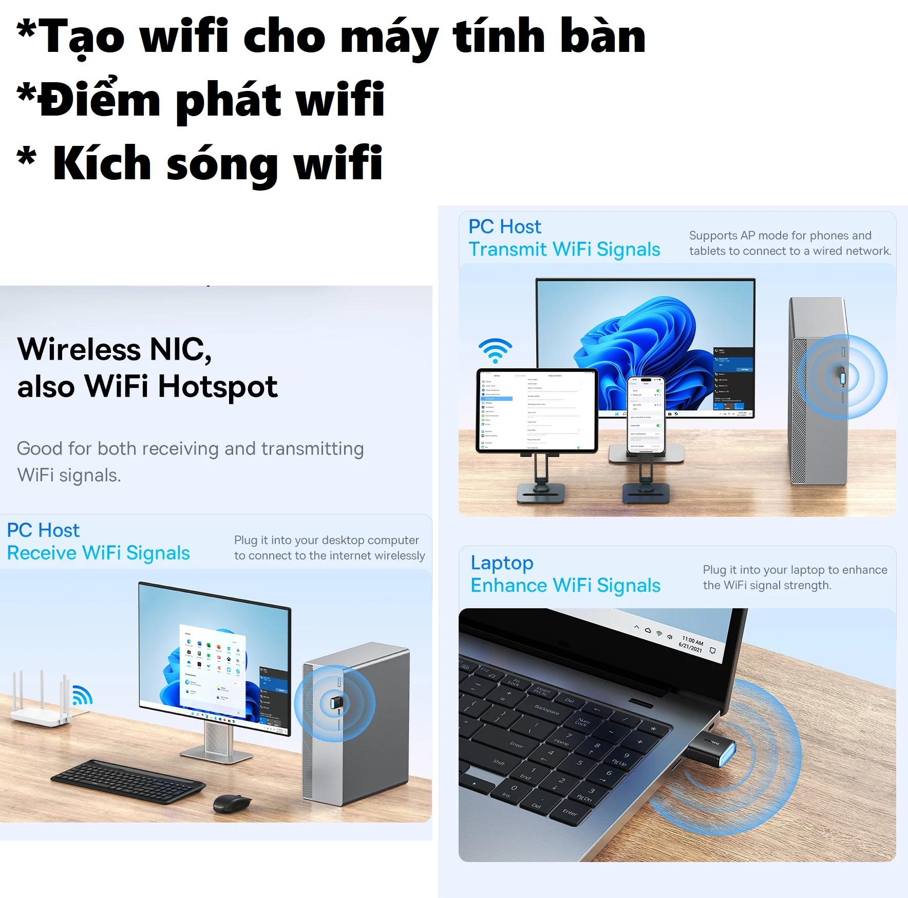 USB wifi tốc độ cao 650Mbps 2 băng tần Baseus FastJoy Series BSOH173 ăng ten ngoài BSOH170 mịni _ Hàng chính hãng