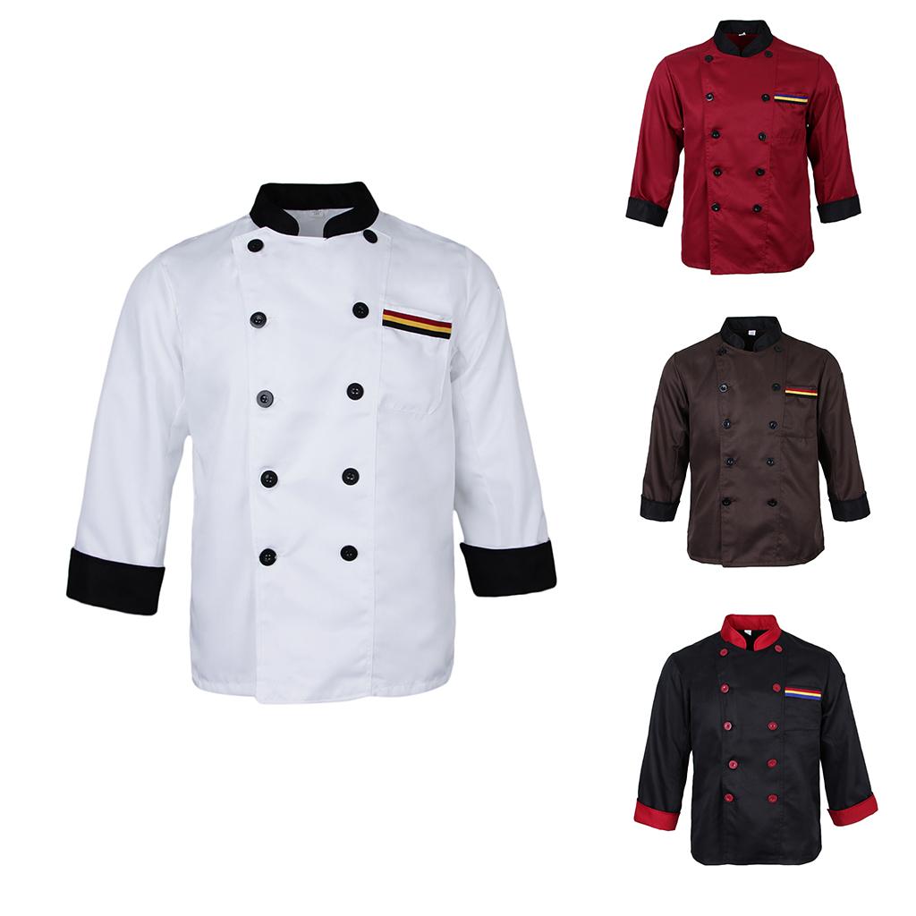 Chef Apparel Unisex Long Sleeve Chef Jacket Coats Restaurant Cook Uniform