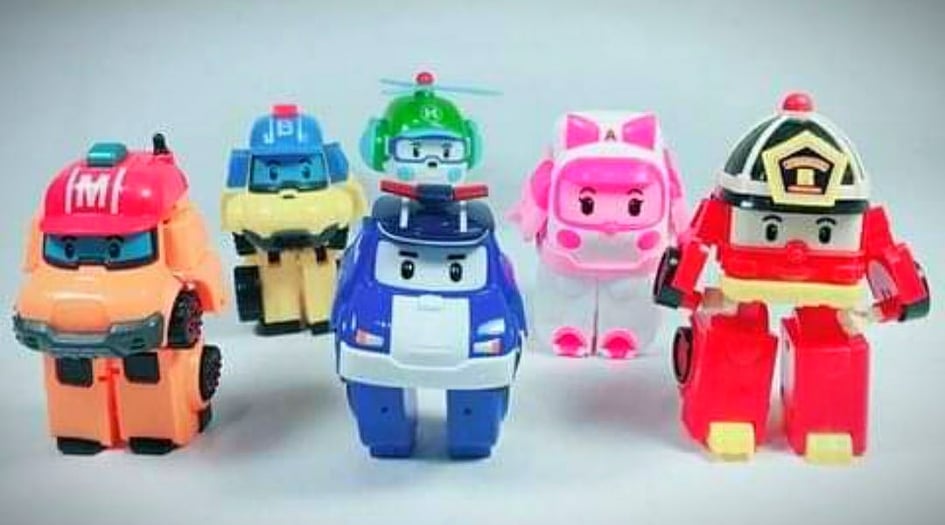 Bộ đồ chơi xếp hình biệt đội 6 máy bay - ô tô biến hình policar robocar poli