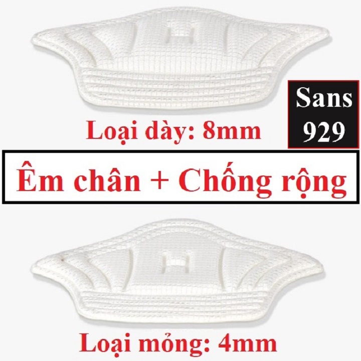 Miếng lót gót giày chống rộng êm chân Sans929 cho giày sneaker thể thao giầy da tây công sở