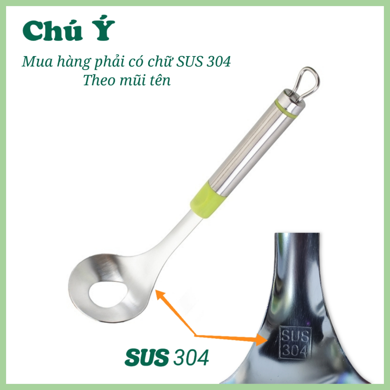 Combo Muỗng thìa SUS 304 Làm Khuôn Thịt Viên,Cá Viên, có chữ SUS 304