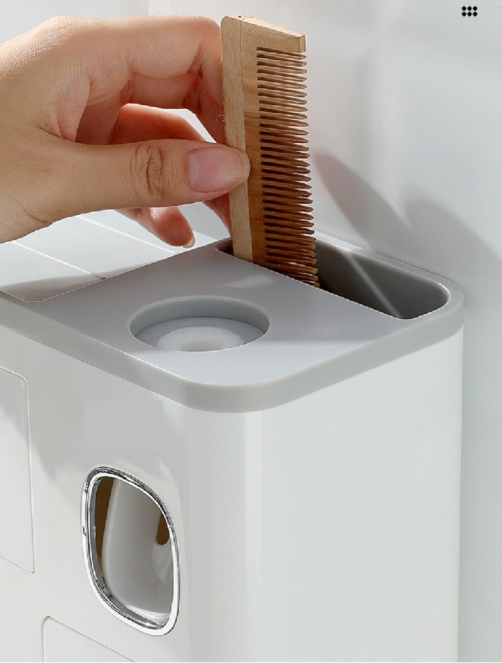 KỆ TREO BÀN CHẢI ĐÁNH RĂNG, TÍCH HỢP ĐỒ LẤY KEM THÔNG MINH