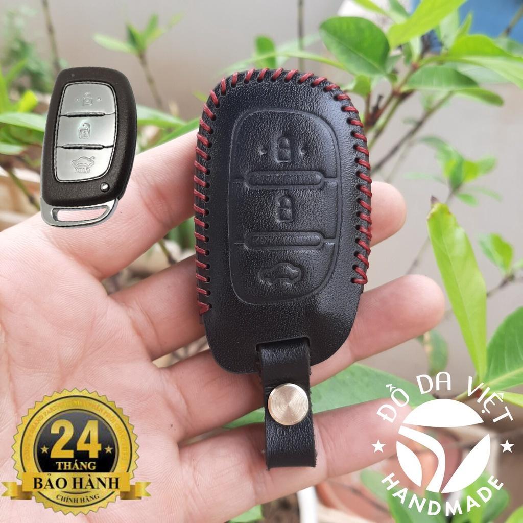 Bao Da Chìa Khóa HYUNDAI I10 2014-2023, Elantra, Tucson, i20 smk. Da bò thật. BH 2 năm
