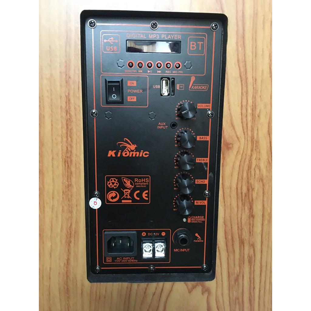 Siêu phẩm Loa kéo Kiomic cao cấp K123 bass 30 âm thanh khủng - Kèm 2 mic không dây cao cấp- Hàng chính hãng