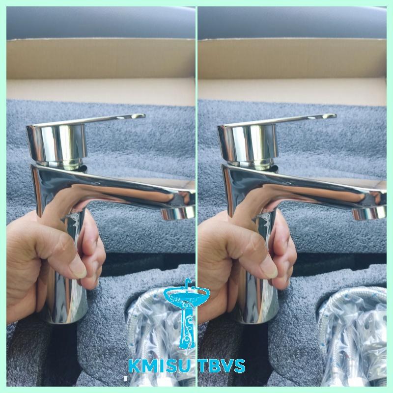 Vòi labo eo bóng, vòi rửa mặt nóng lạnh inox bóng - KMISU thiết bị vệ sinh